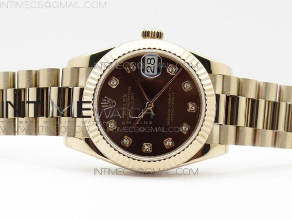 Datejust 31mm 278275 RG BP Best Edition Brown Crystal Markers Dial on RG President Bracelet – Bild 3