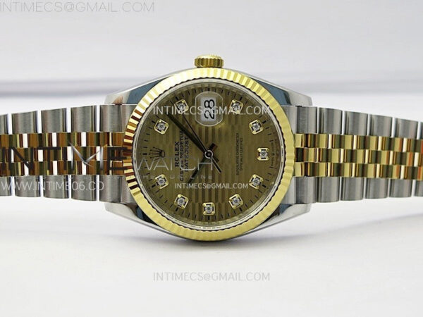 DateJust 36 SS 126233 904L SS/YG VSF 1:1 Best Edition Gold Fluted Dial Diamonds Markers on Jubilee Bracelet VS3235 – Bild 3