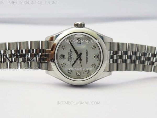 Datejust 28mm 279166 Smooth Bezel SS APSF Best Edition White MOP Dial Crystals Markers on SS Jubilee Bracelet NH05 – Bild 3
