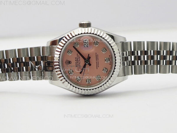 Datejust 28mm 279179 SS APSF Best Edition Pink Dial Crystals Markers on SS Jubilee Bracelet NH05 – Bild 3