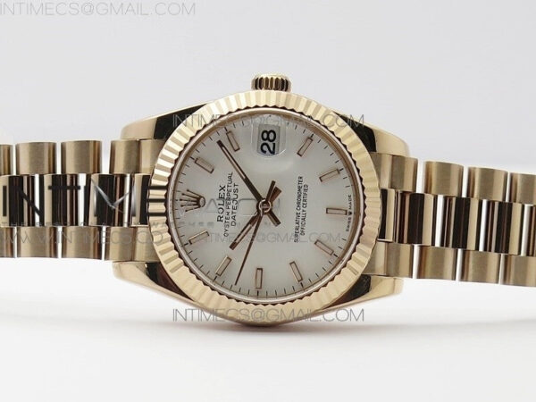 Datejust 31mm 278275 RG BP Best Edition White Sticks Markers Dial on RG President Bracelet – Bild 3