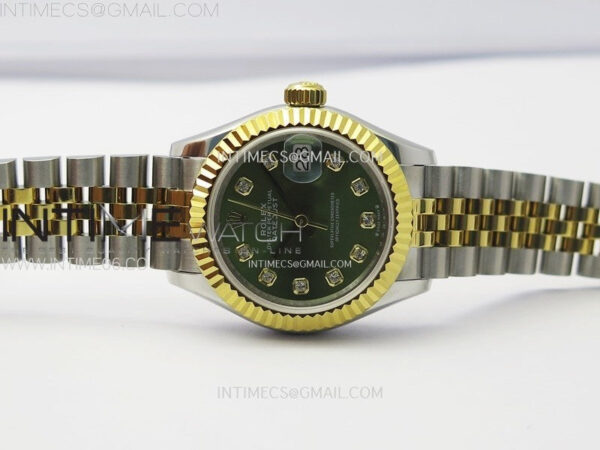 Datejust 28mm 279173 SS/YG APSF Best Edition Green Dial Crystals Markers on Jubilee Bracelet NH05 – Bild 3