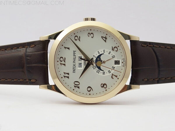 Annual Calendar Complications 5396 RG GRF Best Edition White dial Numbers Markers Blue Markers on Brown leather strap A324 – Bild 3