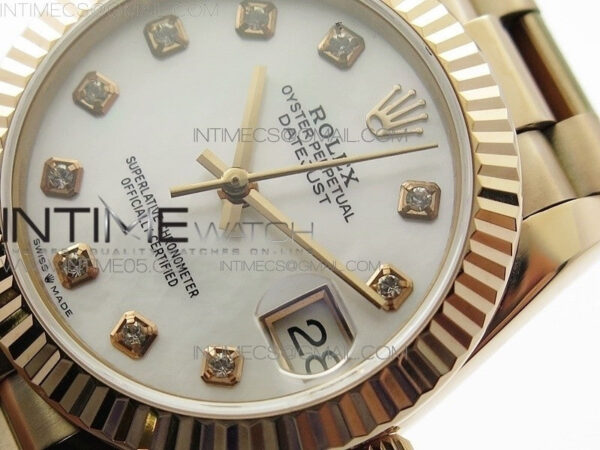 Datejust 31mm 278275 RG BP Best Edition White Crystal Markers Dial on RG President Bracelet – Bild 3