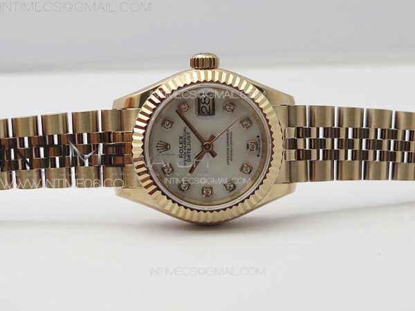 Datejust 28mm 279179 RG APSF Best Edition White MOP Dial Crystals Markers on SS Jubilee Bracelet NH05 – Bild 3