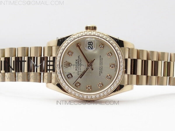 Datejust 31mm 278275 RG Dia Bezel BP Best Edition Silver Crystal Markers Dial on RG President Bracelet – Bild 6
