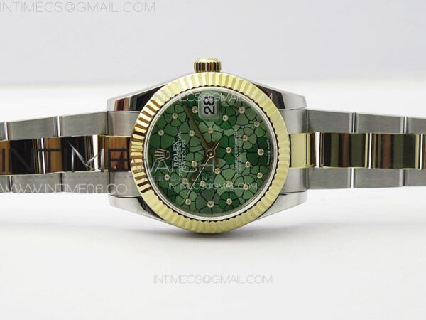 DateJust 31mm 278274 904L SS/YG GMF Best Edition Green Flowers Crystals Dial on 904L SS/YG Oyster Bracelet A2824 – Bild 3
