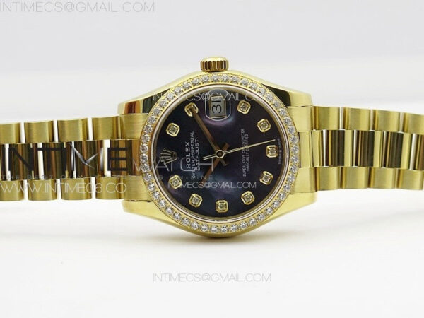 DateJust 31mm 178271 YG APSF Best Edition Blue MOP Dial Crystal Markers on President Bracelet A2824 – Bild 2