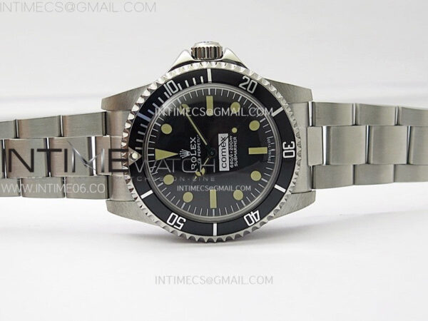 Vintage Submariner Comex No Date SS JKF Best Edition Black Dial on SS Bracelet A2836 – Bild 3