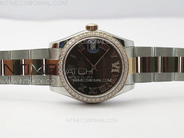 DateJust 31mm 72610 SS/Crystals Bezel APSF Best Edition Green Dial Roman Markers on Oyster Bracelet A2824 – Bild 3