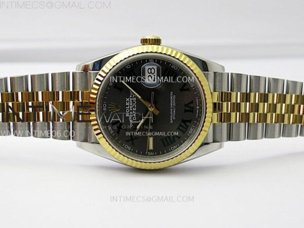 DateJust 36 SS 126233 904L SS/YG VSF 1:1 Best Edition Gray Dial Green Roman Markers on Jubilee Bracelet VS3235 – Bild 3