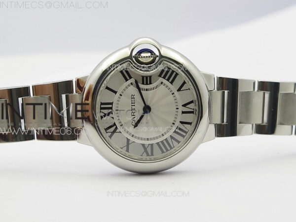 Ballon Bleu 33mm SS V20F 1:1 Best Edition White Textured Dial on SS Bracelet Gen Cal.157 Quartz – Bild 3