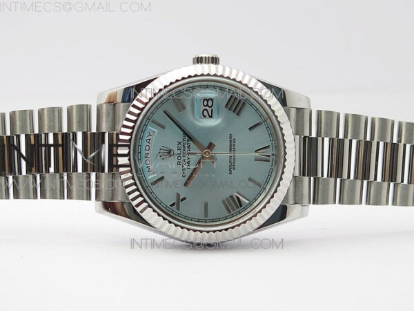 Day Date 40mm SS BP 1:1 Best Edition Silver Roman Dial on SS Bracelet A2836 – Bild 3