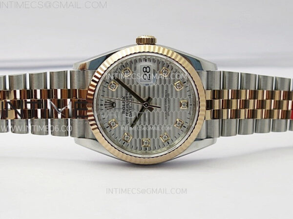 DateJust 36 SS 126231 904L SS/RG VSF 1:1 Best Edition Silver Fluted Dial Diamonds Markers on Jubilee Bracelet VS3235 – Bild 3