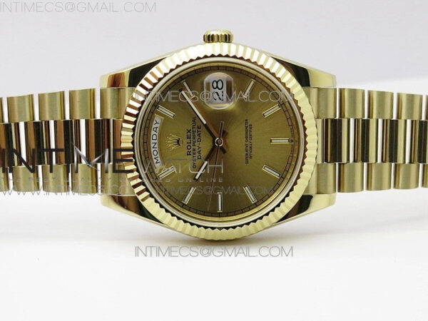 Day-Date 40mm 228239 BP New Dial Version 904 YG  Stick Markers YG Dial on YG President Bracelet A2836 – Bild 3