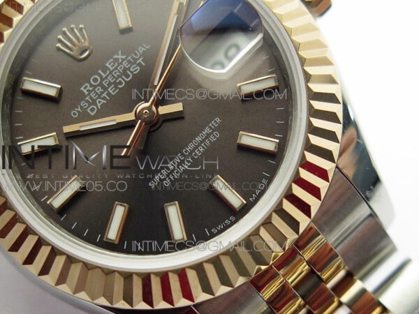 Datejust 28mm 279173 SS/RG BP Best Edition Gray Stick Markers Dial on SS/RG Jubilee Bracelet ETA2671 – Bild 3