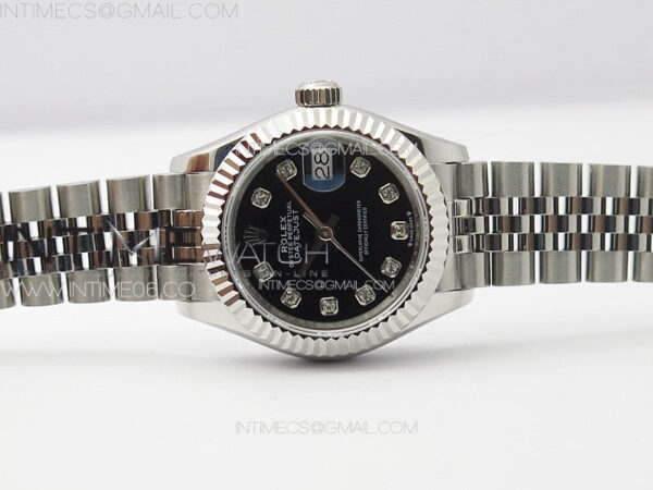 Datejust 28mm 279179 SS APSF Best Edition Black Dial Crystals Markers on SS Jubilee Bracelet NH05 – Bild 3
