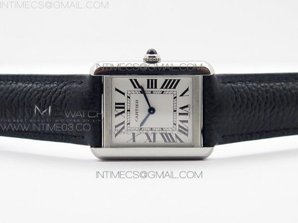 Tank Solo Ladies 25mm SS AF 1:1 Best Edition White Dial on Black Leather Strap Ronda Quartz – Bild 3