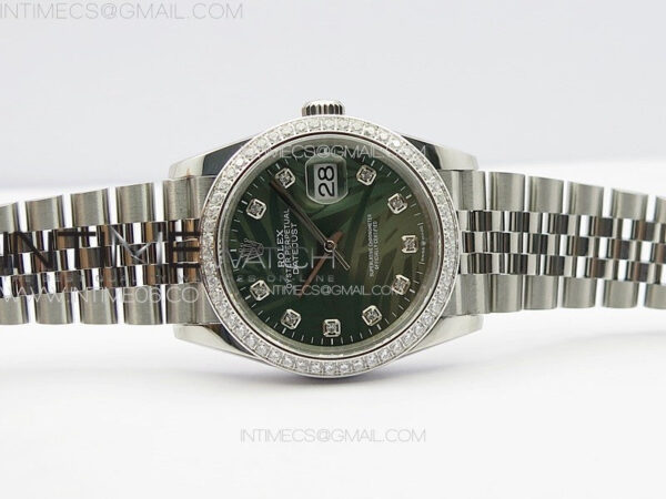 DateJust 36 SS 126233 Diamonds Bezel JDF 1:1 Best Edition New Green Dial on Jubilee SS Bracelet – Bild 3
