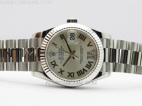Datejust 31mm 278275 SS BP Best Edition Silver Roman Markers Dial(@6 Crystal Makrer) on SS President Bracelet – Bild 3