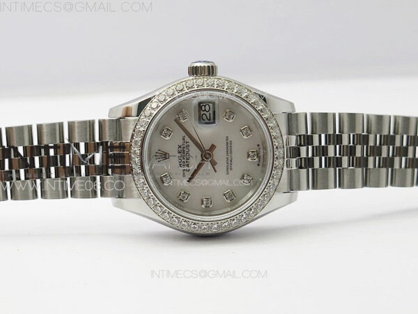 Datejust 28mm 279179 SS/Crystals APSF Best Edition White MOP Dial Crystals Markers on SS Jubilee Bracelet NH05 – Bild 4