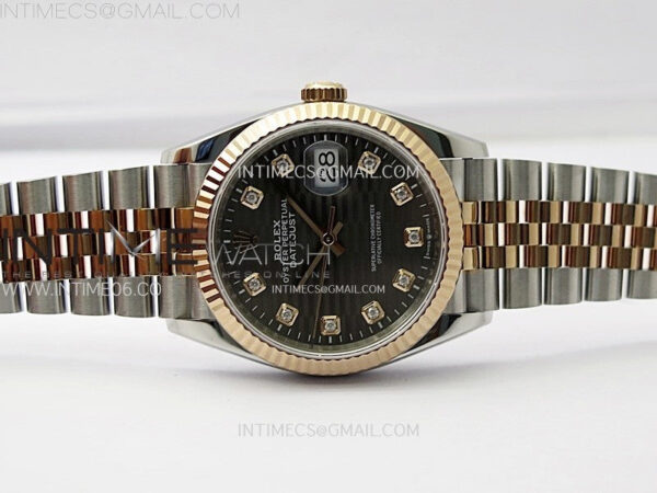 DateJust 36 SS 126231 904L SS/RG VSF 1:1 Best Edition Gray Fluted Dial Diamonds Markers on Jubilee Bracelet VS3235 – Bild 3