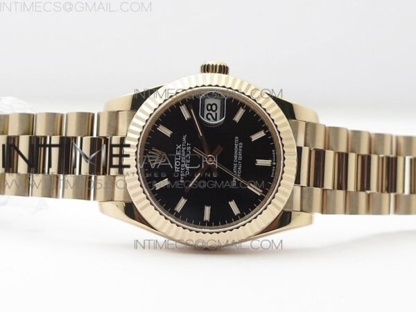 Datejust 31mm 278275 RG BP Best Edition Black Sticks Markers Dial on RG President Bracelet – Bild 4
