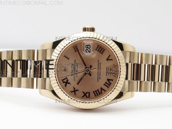 Datejust 31mm 278275 RG BP Best Edition RG Roman Markers Dial @6 Dia on RG President Bracelet – Bild 3