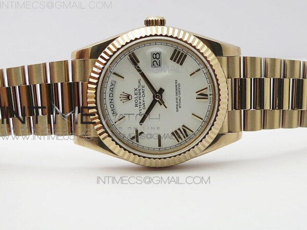 Day-Date 40mm 228239 BP New Dial Version 904 RG White Roman Markers Dial on RG President Bracelet A2836 – Bild 2