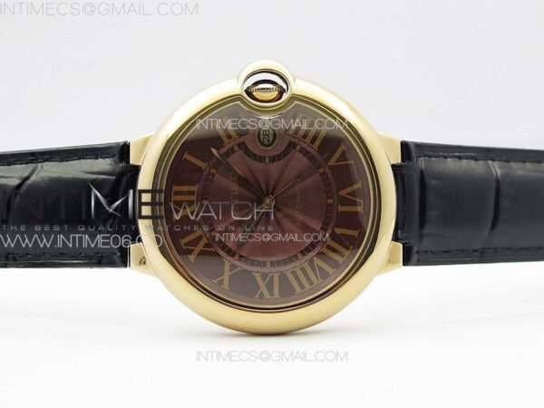 Ballon Bleu 42mm RG K3F 1:1 Best Edition Brown Texture Dial on Brown Leather Strap A2824 – Bild 3