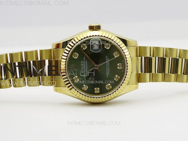 DateJust 31mm 178271 YG APSF Best Edition Gray Dial Crystal Markers on President Bracelet A2824 – Bild 2