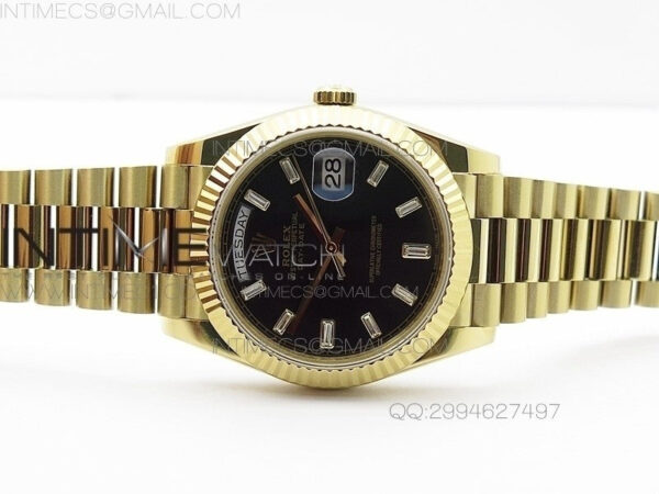 Day-Date 40 YG BP 1:1 Best 228239 Black Diamond Sticks Dial on SS Bracelet – Bild 4