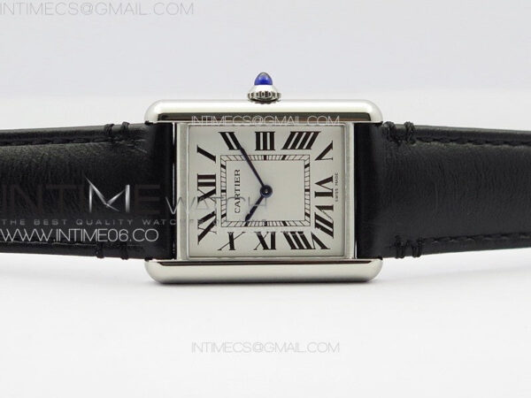 Tank Louis Ladies 25mm SS 8848F 1:1 Best Edition White Dial on Black Leather Strap Ronda Quartz – Bild 3