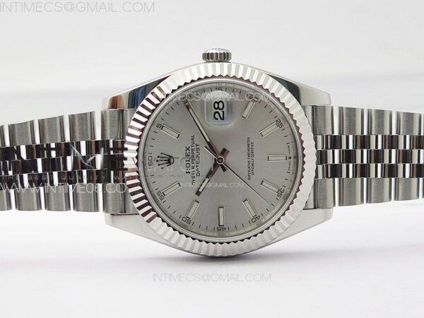 DateJust 41 126334 ZF 1:1 Best Edition 904L Steel Silver Dial Stick Marker on Jubilee Bracelet A2824 (Free Key Ring) – Bild 3