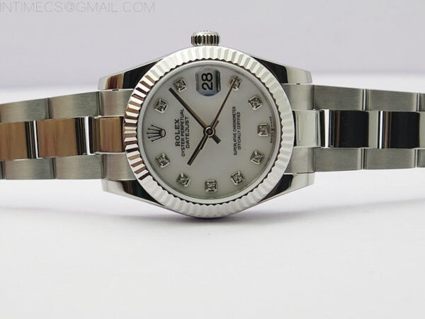 Datejust 31mm 278273 SS BP Best Edition White MOP Crystal Markers Dial on Oyster Bracelet – Bild 3
