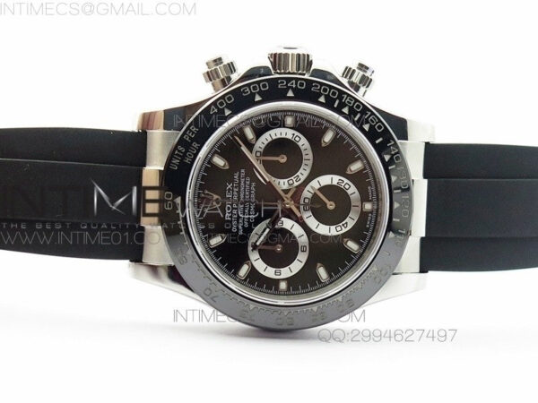 Daytona 116500LN JH Best Black Dial On Rubber Strap A4130 (Free XS rubber strap) – Bild 3