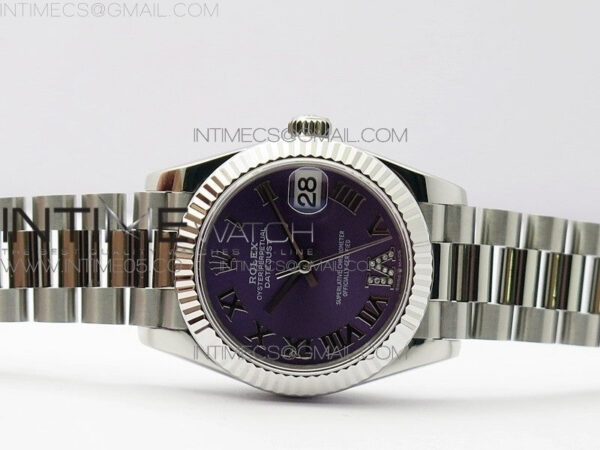 Datejust 31mm 278275 SS BP Best Edition Purple Roman Markers Dial(@6 Crystal Makrer) on SS President Bracelet – Bild 3