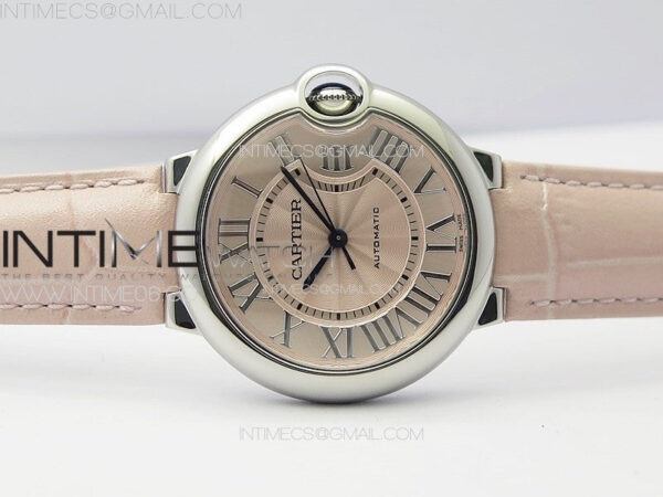 Ballon Bleu 36mm SS K3F 1:1 Best Edition Pink Textured Dial on Pink Leather Strap A076 – Bild 3