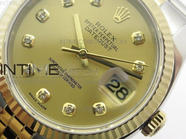 DateJust 36 SS/YG 116233 ARF 1:1 Best Edition 904L Steel Gold Dial Diamonds Markers on Jubilee Bracelet SH3135 V2 – Bild 3