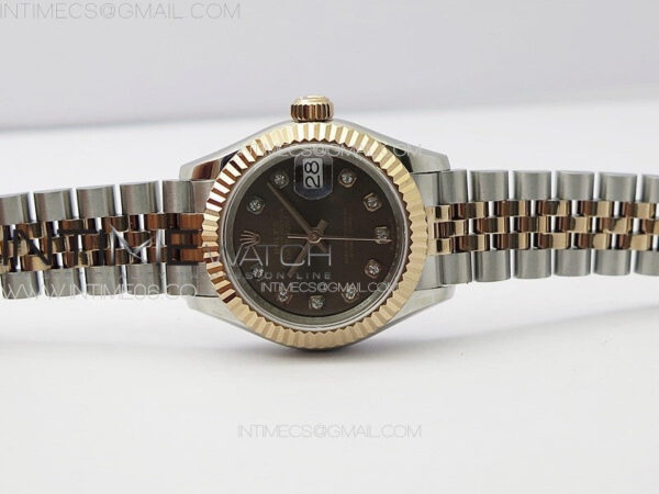 Datejust 28mm 279179 SS/RG APSF Best Edition Brown Dial Crystals Markers on SS/RG Jubilee Bracelet NH05 – Bild 3