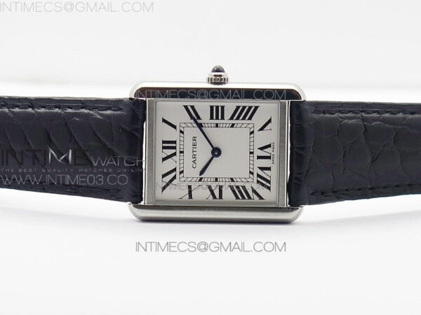 Tank Solo Ladies 28mm SS AF 1:1 Best Edition White Dial on Black Leather Strap Ronda Quartz – Bild 3