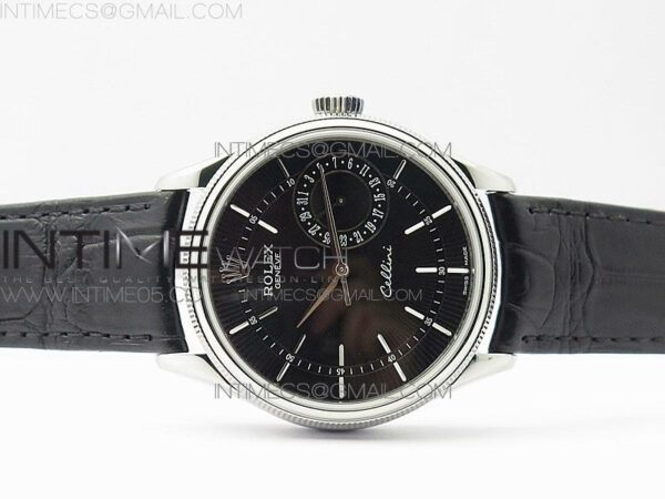 Cellini 50519 Real Date SS BP Best Edition Black Dial Sticks Markers on Black Leather Strap SA3165 – Bild 3