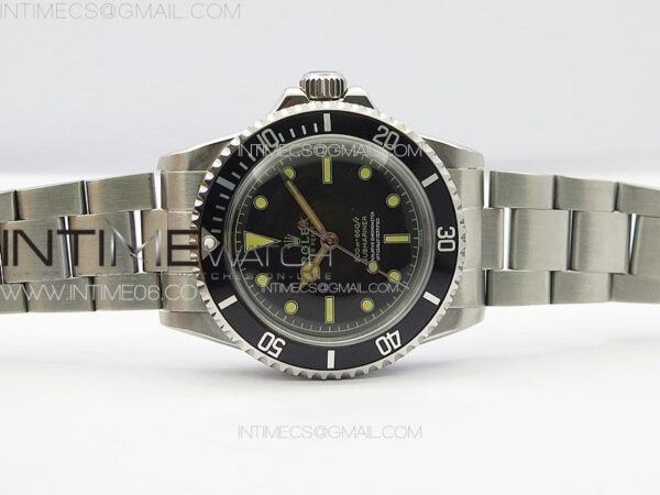 Vintage Submariner 5513 No Date SS B12 Best Edition Black Dial on SS Bracelet A2836 (Style2) – Bild 4