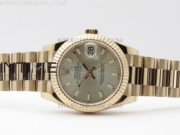 Datejust 31mm 278275 RG BP Best Edition Silver Sticks Markers Dial on RG President Bracelet – Bild 2