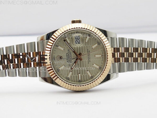 DateJust 41 126334 SS/RG GMF 1:1 Best Edition Silver Fluted Dial on SS/RG Jubilee Bracelet – Bild 3
