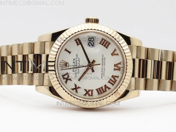 Datejust 31mm 278275 RG BP Best Edition White Roman Markers Dial on RG President Bracelet – Bild 3