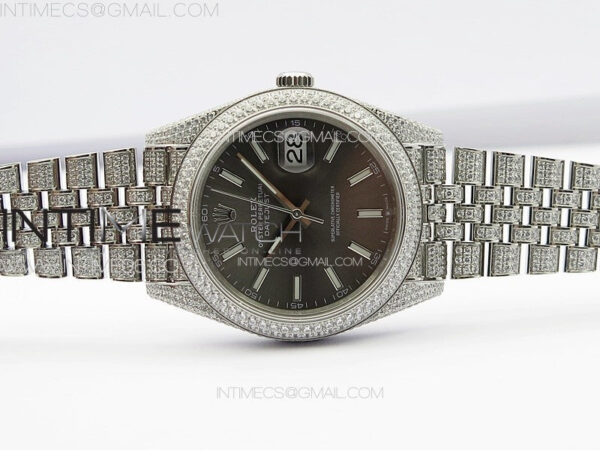 DateJust 41 126334 Full Paved Diamonds BP Best Edition Rhodium Dial Stick Markers on Jubilee Bracelet A2824 – Bild 2