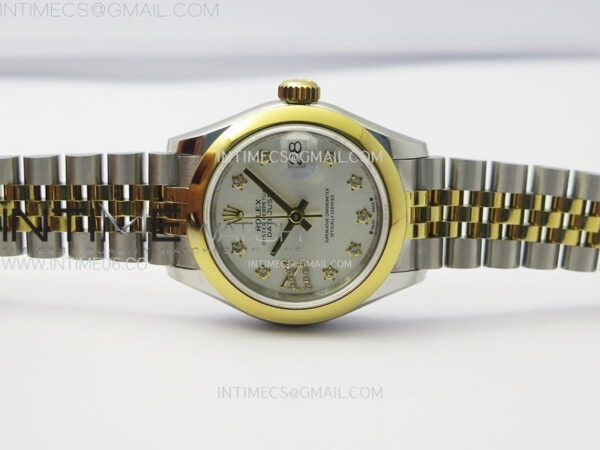 Datejust 28mm 279173 Smooth Bezel SS/YG APSF Best Edition White MOP Dial Star Crystals Markers on Jubilee Bracelet NH05 – Bild 3