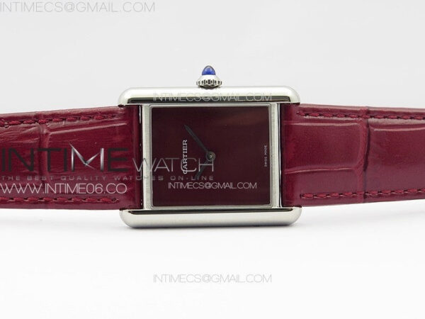 Tank Louis Ladies 25mm SS 8848F 1:1 Best Edition Red Dial on Red Leather Strap Ronda Quartz – Bild 3