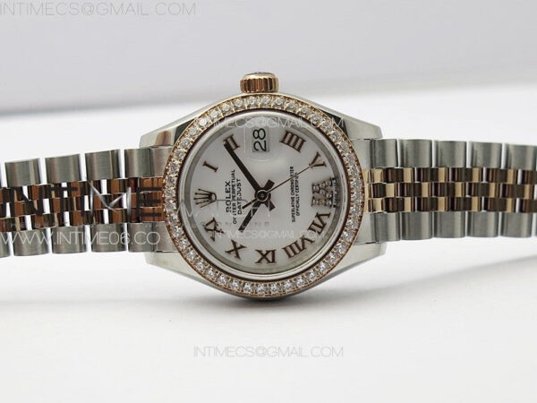 Datejust 28mm 279179 SS/RG APSF Best Edition White Dial Roman Markers on SS/RG Jubilee Bracelet NH05 – Bild 3